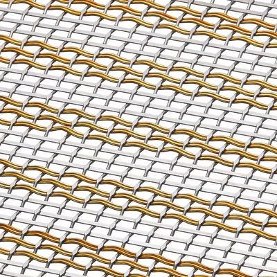 Golden Decorative Metal Mesh Screen Transparent Mesh Partition Panels